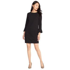 GAP NWT Womens S Petite Crew Neck Bell Sleeve Knit Black Dress